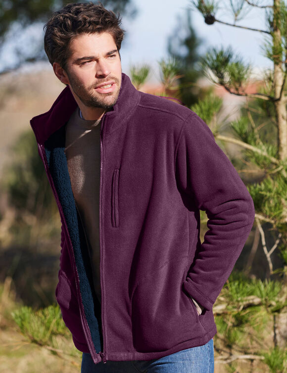 Blouson polaire spécial grand froid (prune / marine) Blouson polaire spécial grand froid (prune / marine)